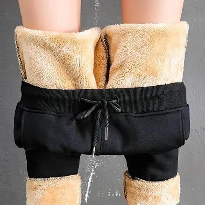 Pants Women's Winter Plus Velvet Thickened Lamb Velvet To Keep Warm Black Loose and Thin Sports Wear Winter Casual Pants