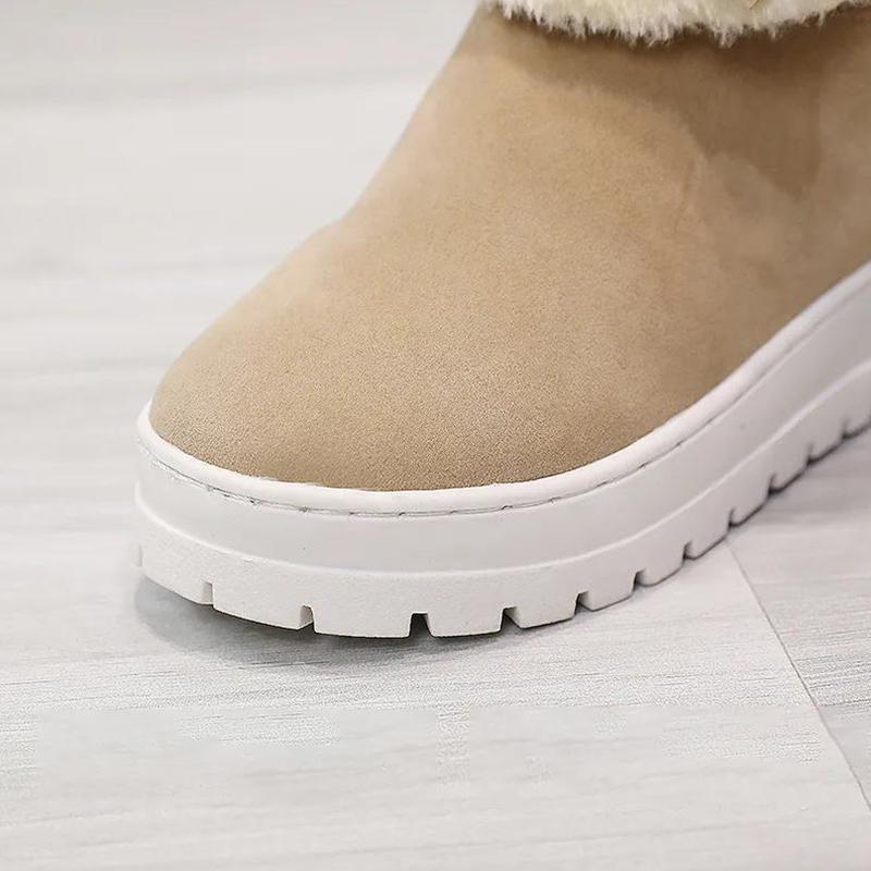 Snow Boots Ladies Winter Thickened Mid-tube Boots Plus Velvet Warm Cotton Boots Flat Non-slip Short Boots