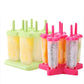 6/12pcs DIY Ice Cream Popsicle Mould +Silicone Tray Dessert Summer Icebox Lolly Mould
