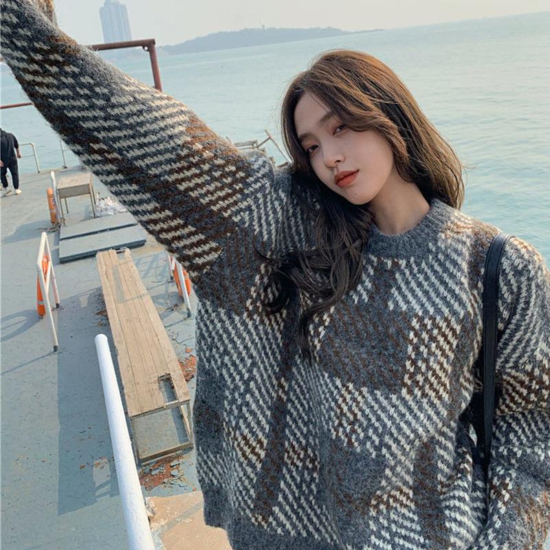 Sweater Women's Winter Thick  Loose Outer Wear Casual Design Sense Long-sleeved Hedging Autumn Winter Base Fashion
