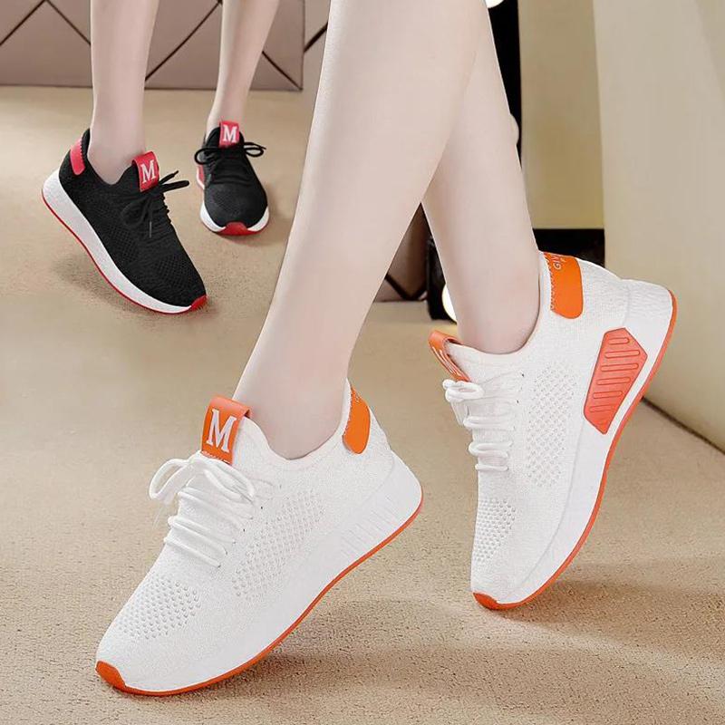 Sports Shoes Women Spring and Summer Flying Woven Women's Shoes Mesh Breathable Running Casual Korean Version of All-match