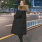Down Jacket Winter Korean Fashion Big Fur Collar Mid-length Hooded Thick Warm Large Size Jacket Suitable for Women