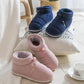 Bag with Cotton Slippers Women Winter Home Non-slip Indoor Home Couple Thick-soled Warmth Large Size Cotton Shoes Men
