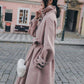 Long Sleeve Jacket Coat Outerwear Casual Wool Coat Women Jacket Pockets Cardigan Motorcycle Coat
