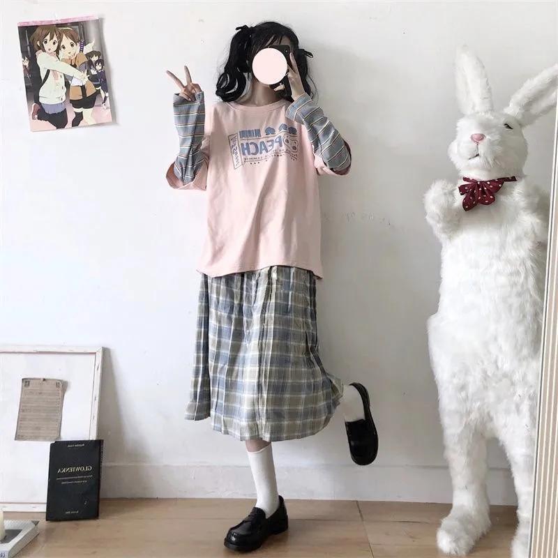 Hoodies Women Pullover Sweatshirts Oversized Streetwear Harajuku Fake Two Piece Rainbow Sleeve Hip Hop Hoodies Spring Autumn Plus Size Loose Hoodies