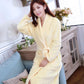 Ladies Pure Color Homewear Pajamas Winter Cashmere Warm Home Clothes Quick-drying Bathrobe Robe Coat Long