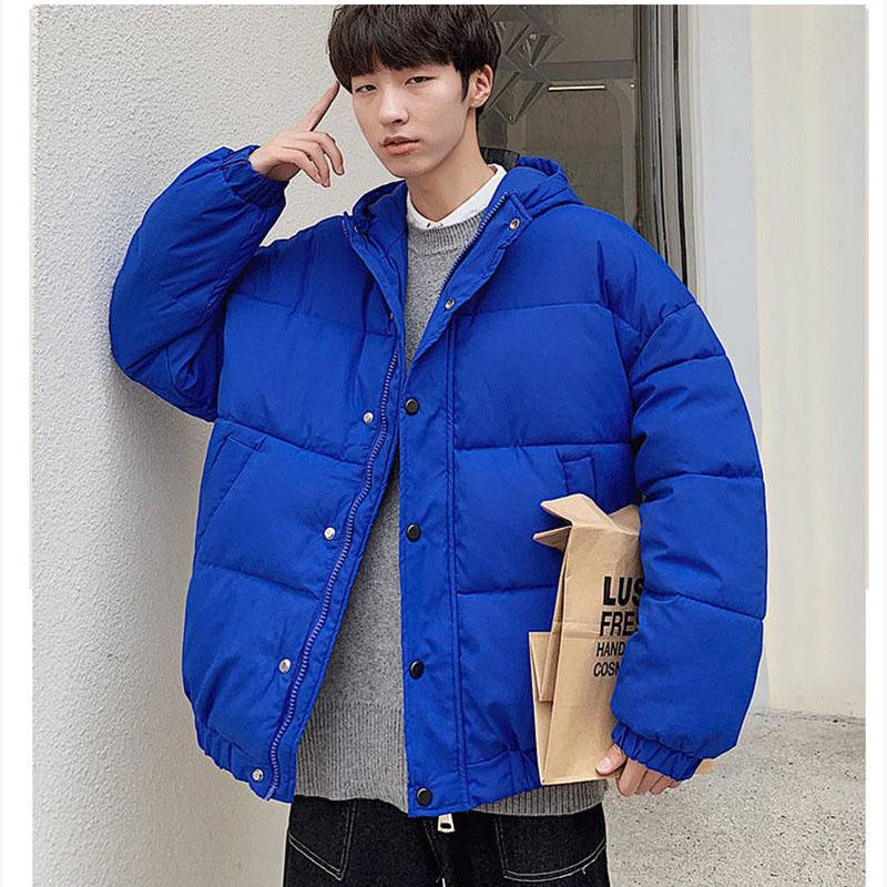 Parka Casual Winter Yellow Jacket Men's Warm Padded Hooded Overcoat Outerwear Young Man Jacket