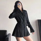 Shirt Flared Dress Women's Long-sleeved Summer Temperament Waist Slim Polo Collar