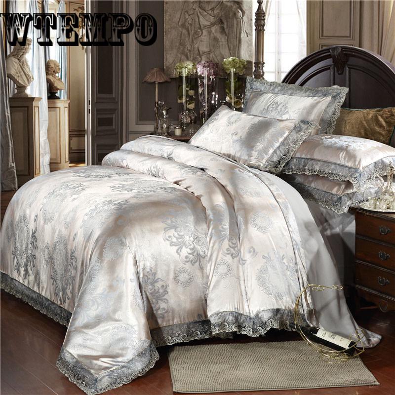 Jacquard Fabric Bedding sets King Queen size Bed set Duvet cover set Embroidery Bedsheet