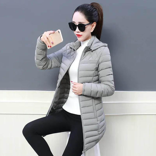 WTEMPO Cotton-padded Jacket Women's Mid-length Slim Padded Jacket Middle-aged Mother Down Padded Jacket