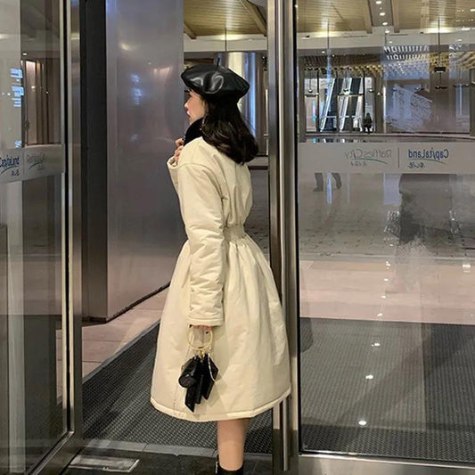 Winter Thick Cotton-padded Jacket Parker Cotton-padded Jacket Women's Mid-length Korean Tooling Down Jacket Loose Jacket