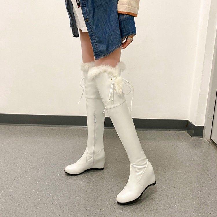 Sexy Over The Knee Boots Women Female Pu Leather Thigh High Boots Plus Size Wedge Boots Winter