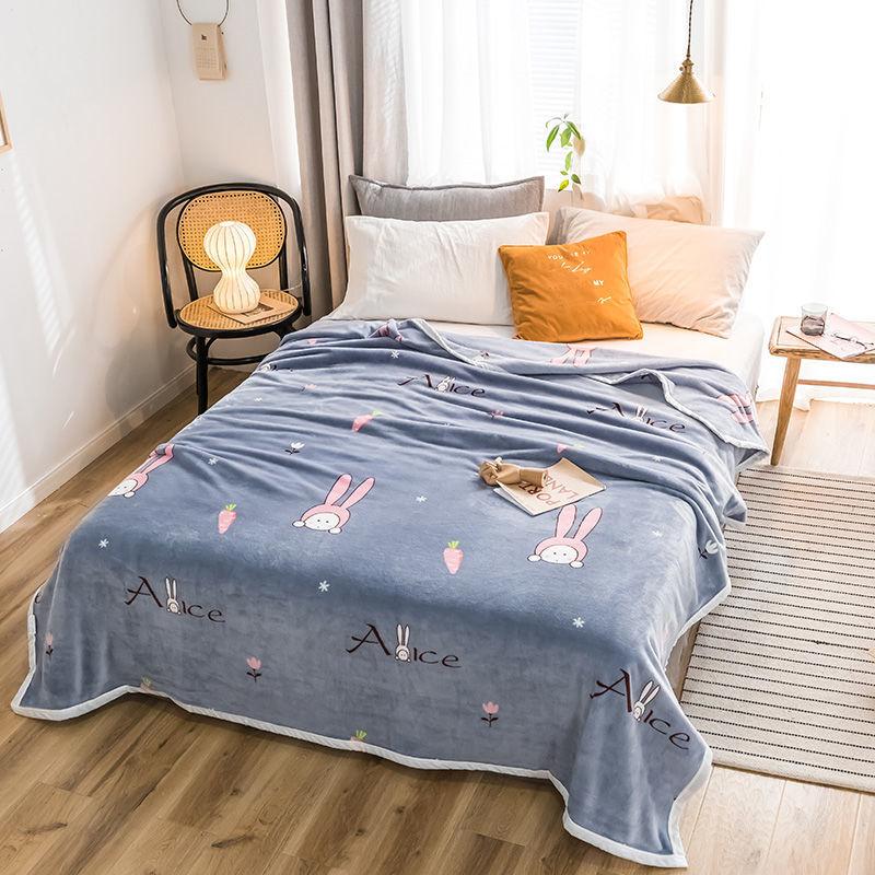 Blanket Fleece Coral Fleece Blanket Winter Flannel Blanket Bed Sheet Plush Blanket Double-sided Plus Fleece Summer Nap Blanket Soft and Breathable