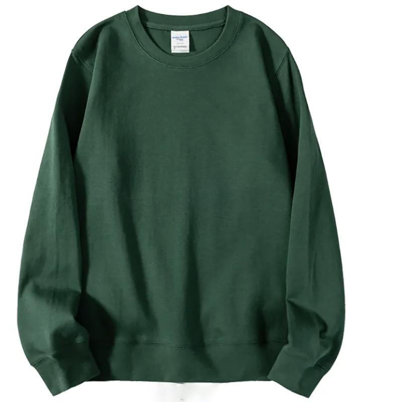 Healthy Sweatshirts Full Color Cotton Round Neck Sweater Pure Color Casual Sports Long-sleeved Tops Autumn