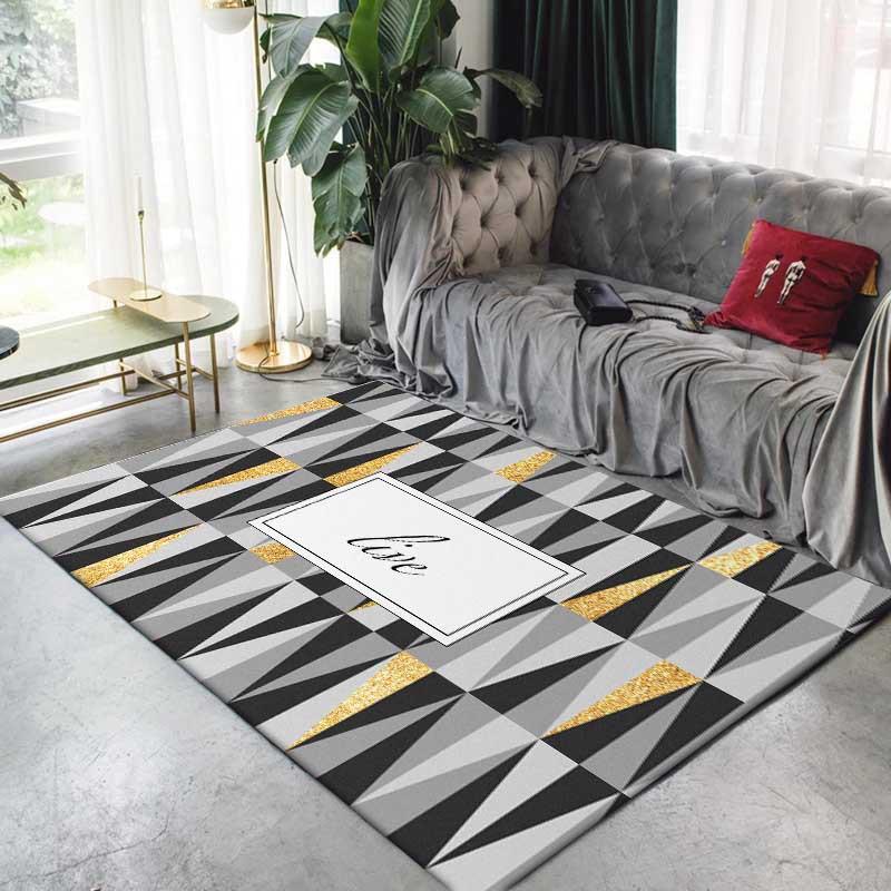Carpet Nordic Fashion Geometric Triangle Pattern Bedroom Carpet Living Room Anti-slip Carpet Bedside Carpet Floor Mat