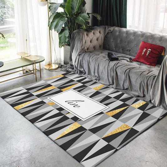 Carpet Nordic Fashion Geometric Triangle Pattern Bedroom Carpet Living Room Anti-slip Carpet Bedside Carpet Floor Mat