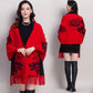 Autumn and Winter Shawl Knitted Cardigan Retro Cheongsam Cloak Sweater