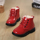 Children's Martin Boots Baby Winter Autumn Thick Plush Boots British Style Children Solid Color Casual Short Snow Boots