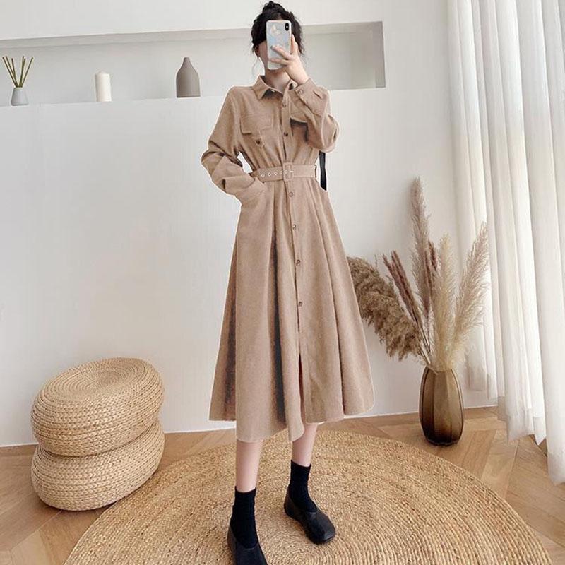 Spring Sweet Retro Bowknot Female Dress Temperament Was Thin Female Student Dress Korean Version of The Wild Mid-length A-line Skirt