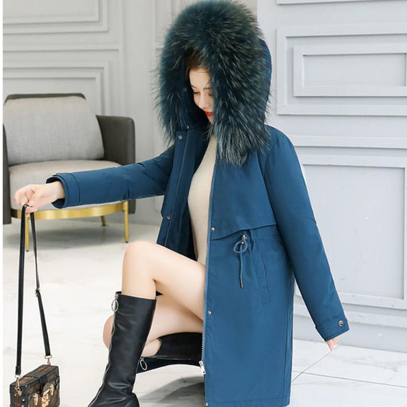 Pai Overcome The Padded Coat Women's Mid-length Plus Size Thick Warmth-keeping Slim-fitting Cotton-padded Jacket Plus Velvet Windshield Cotton Jacket