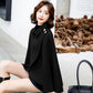 Cloak-style Outer Solid Color Shawl Jacket Women's All-match Woolen Cloak Ladies Temperament Warm Jacket Sleeveless Shawl
