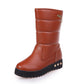 Leather Snow Boots Women's Shoes Winter Plus Velvet Thick Cotton Shoes Women's Winter Non-slip and Warm Boots Waterproof