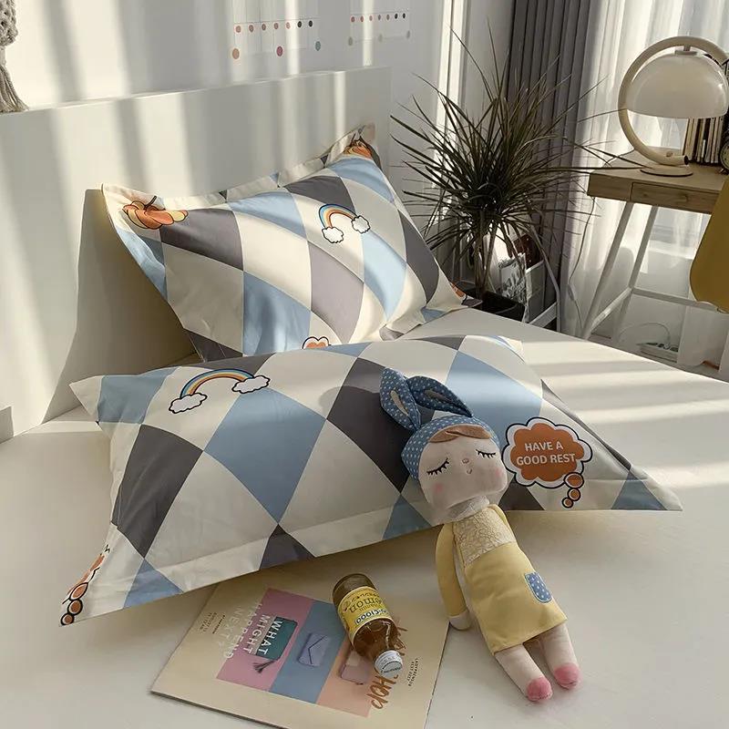 Cartoon Pillowcase A Pair of Pure Cotton Adult Household Pillowcases Student Dormitory Pillowcases