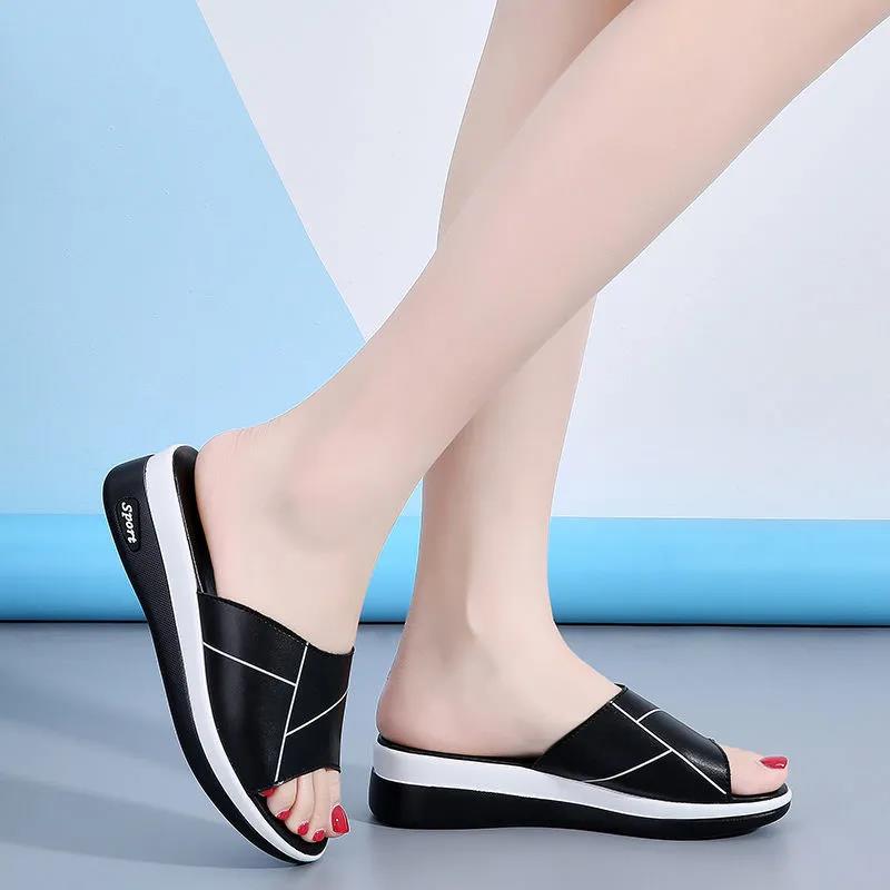 Summer Slip on Women Wedges Sandals Platform High Heels Fashion Open Toe Ladies Casual Shoes Comfortable