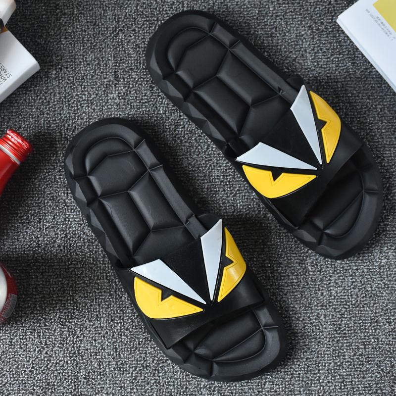 Summer Slippers Male Little Monster Summer Korean Version of The Trend Clip Drag Large Size Non-slip Thick Bottom Home Wear Slippers Men