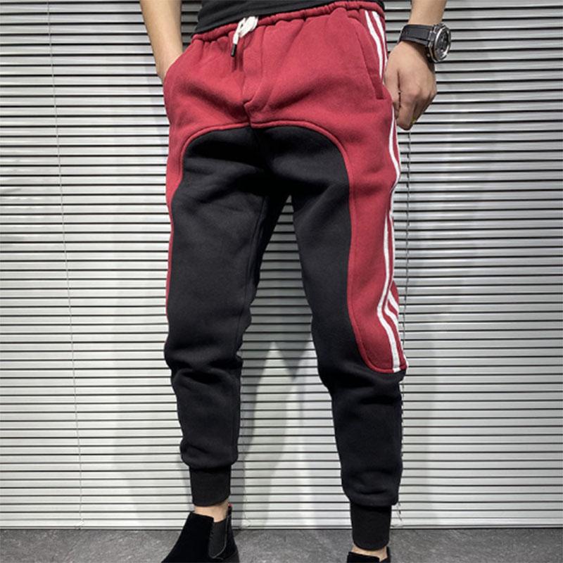 Men's Sports Pants Slim Fit All-Matched Small Foot Pants Splicing Casual Sweatpants Men