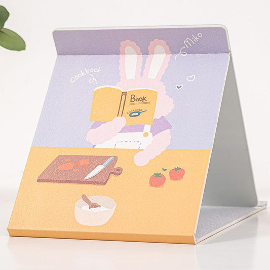 Cartoon Cute Pattern Paper Rectangular Makeup Mirror Folding and Portable HD Travel