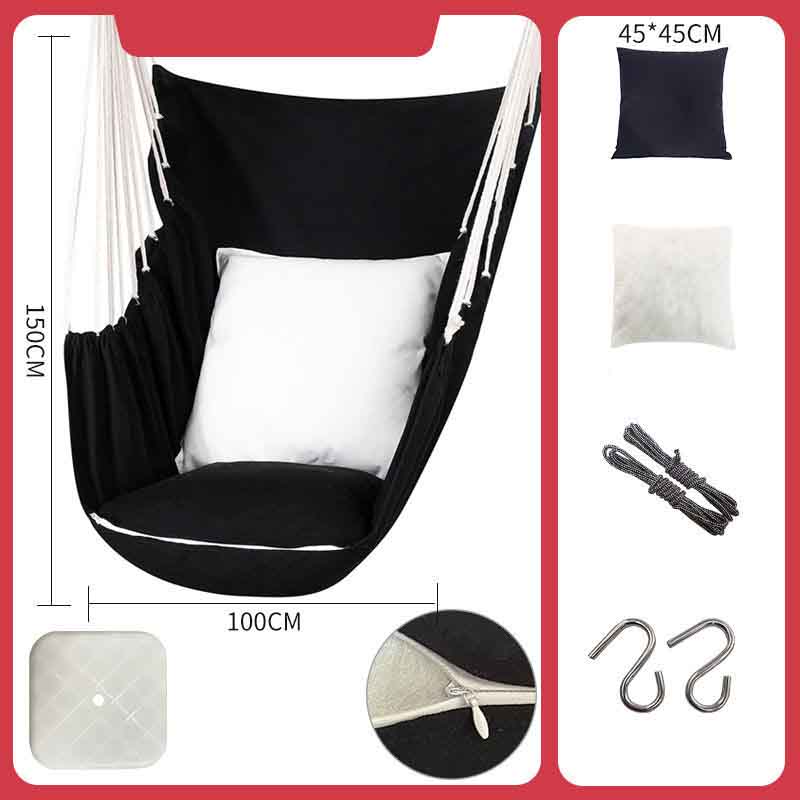 Solid Color Canvas Hammock Thickened and Enlarged Detachable Swing Cradle Chair