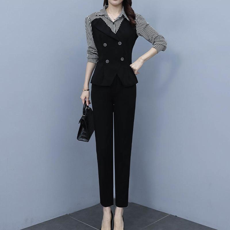 Suit Plus Size Women's Clothing Royal Sister Light Familiar Style Professional Suit Pants Temperament and Age Reduction Two-piece Set