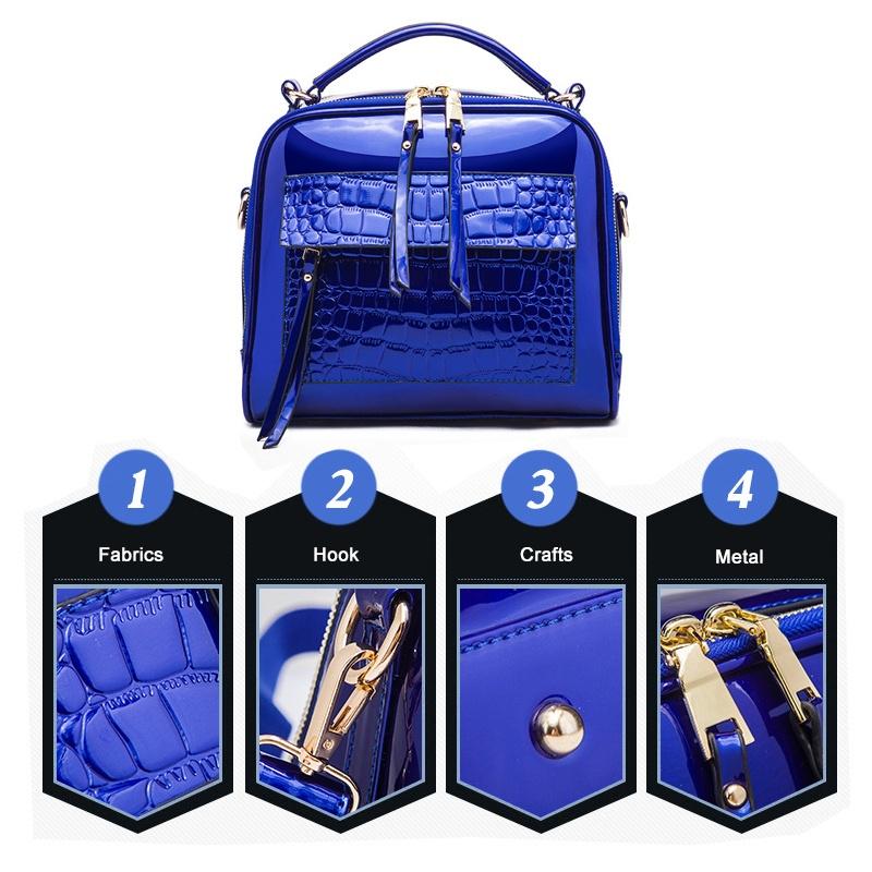 Women Leather Handbags Bag Women Crocodile Tote Female Crossbody Shoulder Bags Brand Women's