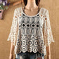Hollow Blouse Thin Lace Women's Skirt Loose Bottoming Hollow Knitted Sweater Sweet Temperament Hole Top Sunscreen Shirt
