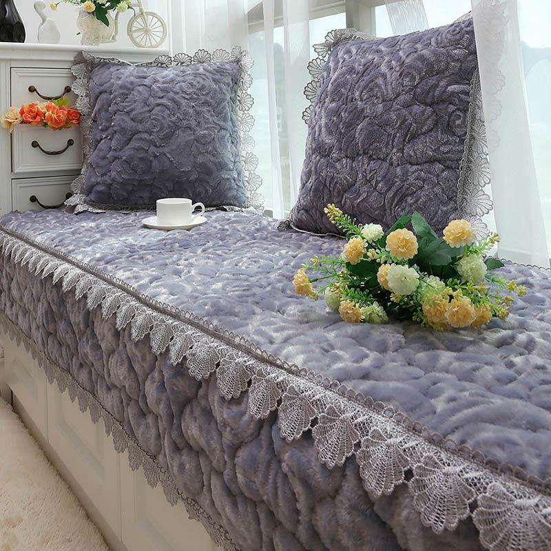 Thick Plush Bay Window Mat Modern Minimalist Non-slip Bedroom Tatami Balcony Mat Window Bench Mat