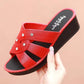 Ladies High Heel Slippers Summer Thick Bottom Home Outdoor Non-slip Slippers Women Summer Shoes Soft Bottom Wedge Heel Rhinestone Sandals