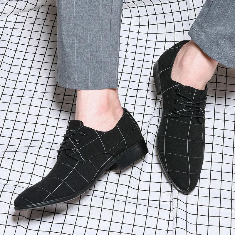 Men's Cloth Face Versatile Men's Korean Version British Formal Wear Pointy Breathable Suit Casual Shoes