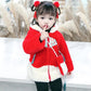 Girls' Winter Warm Jacket Thick Plus Fleece Sweater Children's Winter Windproof Hooded Top
