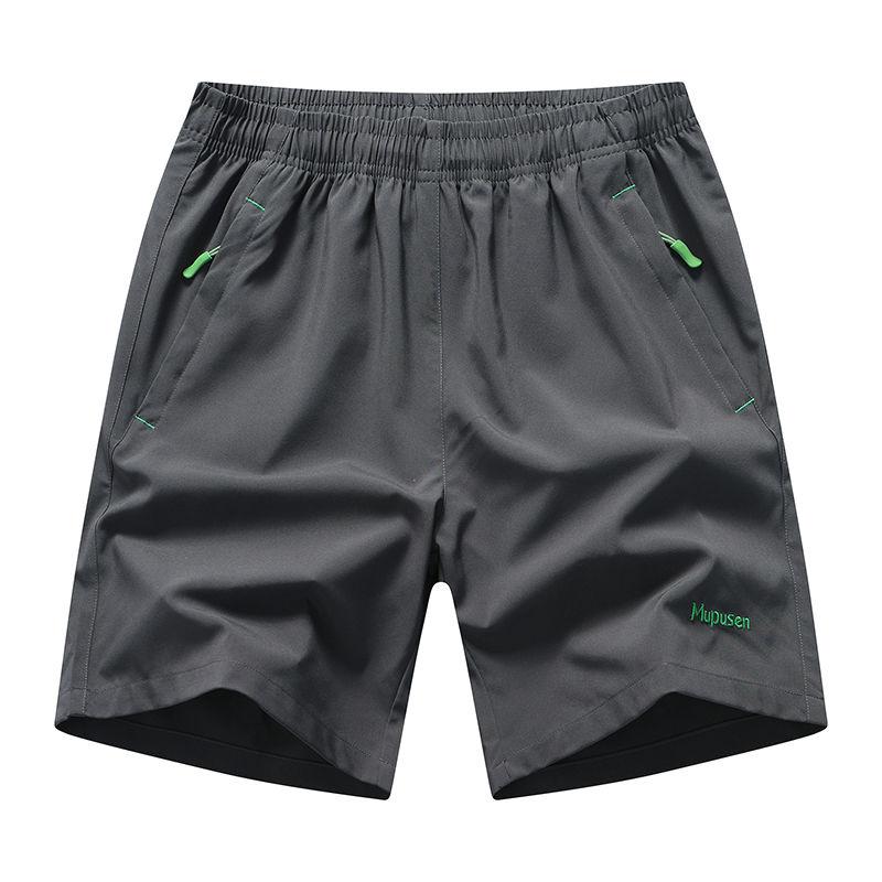 Summer Shorts Male Zipper Pocket Large Size Loose Five-point Pants Quick-drying Breathable Stretch Sports Pants Thin Casual Pants