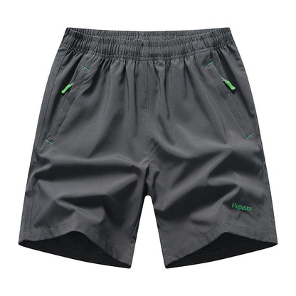 Summer Shorts Male Zipper Pocket Large Size Loose Five-point Pants Quick-drying Breathable Stretch Sports Pants Thin Casual Pants