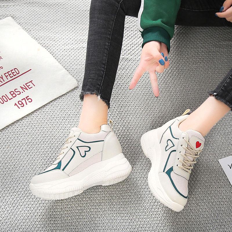 White Sneakers Women Heighten Womens Dad Shoes Casual Vulcanized Shoes Zapatos Dorados Para Mujer