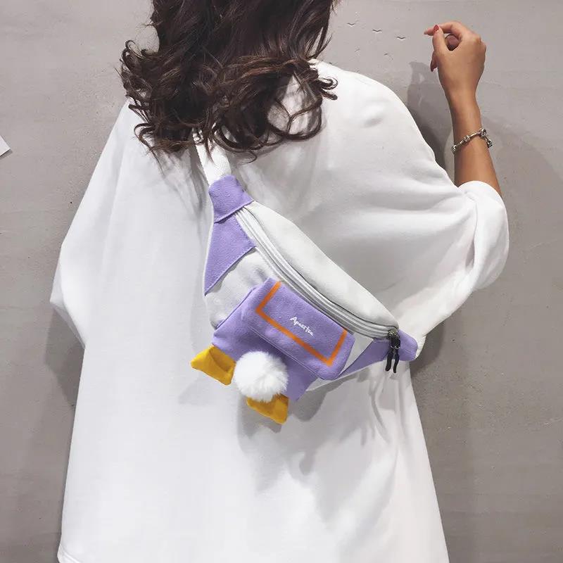 Canvas Bag Women's Casual Simple Solid Color Shoulder Bag Korean Version of Nylon Cloth Cute All-match Messenger Bag