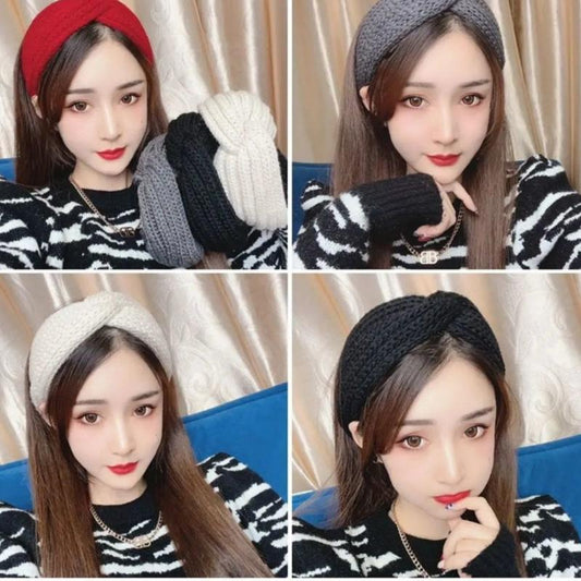 Autumn Winter Headband Cross Knotted Solid Weaving Simple Fashion Girls Hairbands Headband