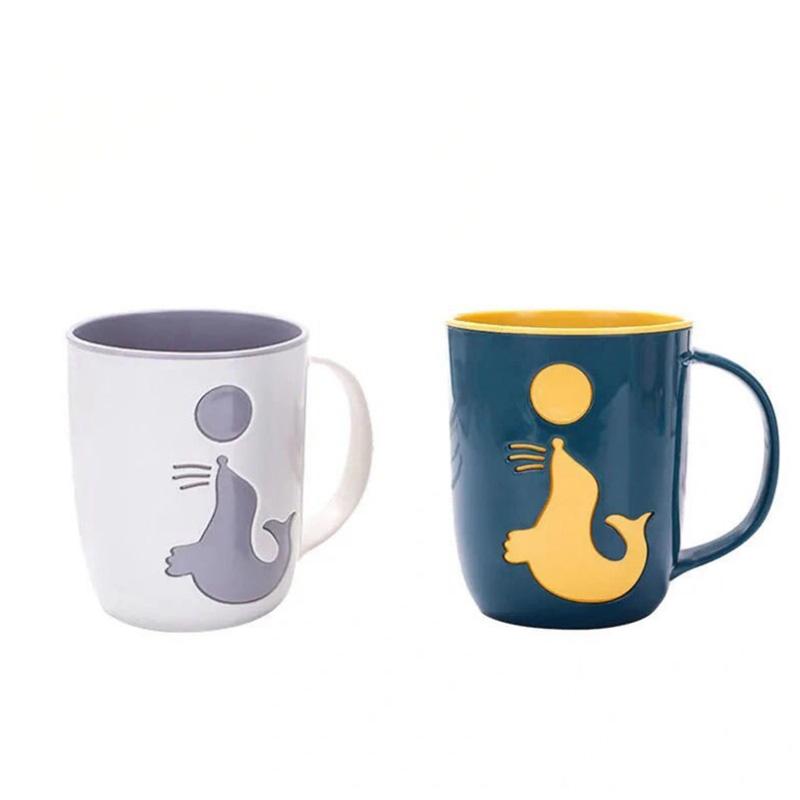 2 Sets of Couples Brushing Cups Unisex Cute Mouthwash Cup Tooth Cylinder Cup Household Simple Wash Cup Toothbrush Cup