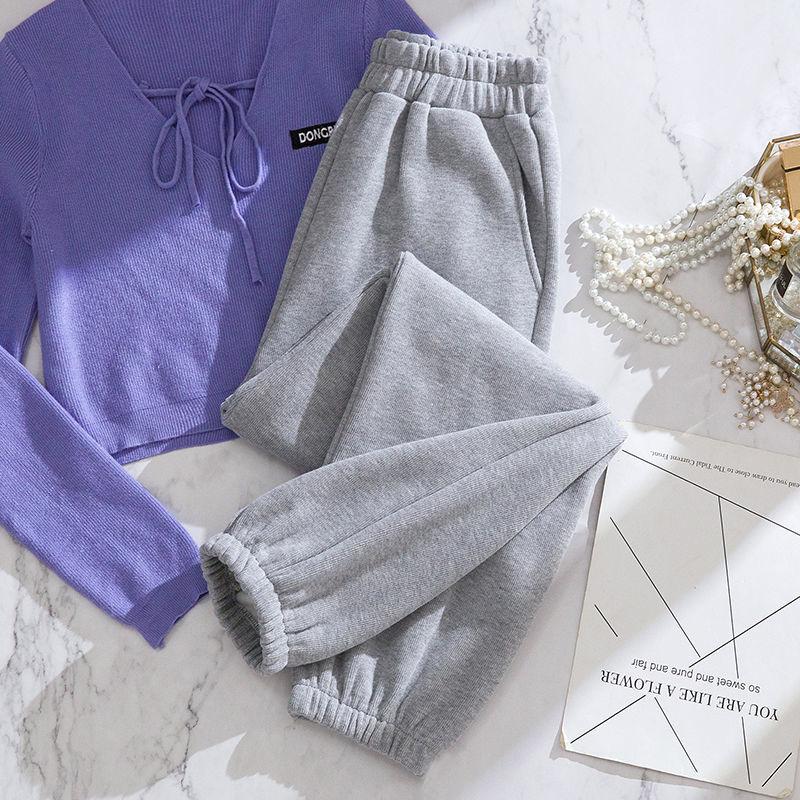 Spring and Summer Casual Pants Korean Version of Loose Small Man All-match Thin Section Waistband Sports Pants Women's Trend
