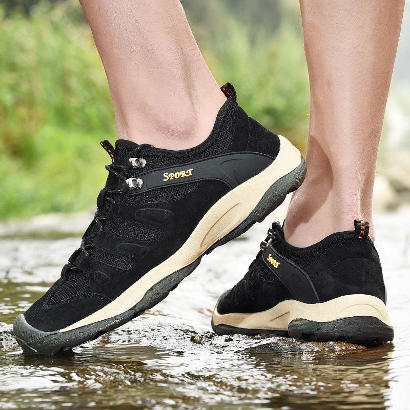 Plus Size 38-46 Men Outdoor Water Sneaker Non Slip Hiking Climbing Aqua Shoes Beach Barefoot Upstream Shoes Wear-resistant Seaside Shoes