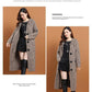 Hooded Knitted Cardigan Women's Outer Wear Autumn and Winter Long Loose Large Size Solid Color Sweater Jacket