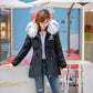 Large Fur Collar Women's Parker Clothing Mid-length Loose Padded Jacket Plus Velvet Plus Size Tight-fitting Thin Cotton Jacket