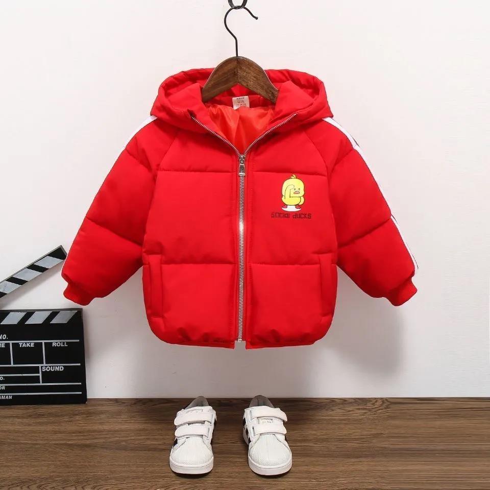 Girls' Winter Clothes Plus Fleece Hooded Jacket Bread Clothing Thickened To Keep Warm